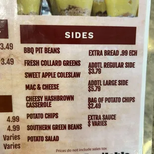 menu