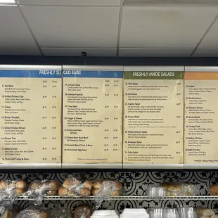 Menu in-store