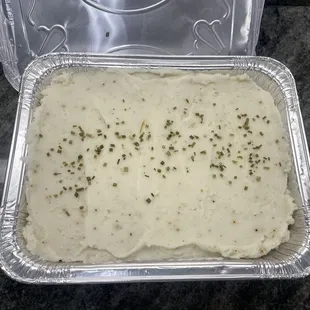 Mashed potatoes were perfectly seasoned throughout.