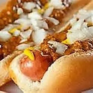 All beef covered with our  in house coney sauce, mustard and onions