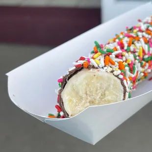 a donut covered in sprinkles