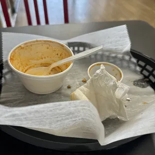 The aftermath of the Asiago Pot Roast sandwich and the Mexican Corn Chowder. Amazing!
