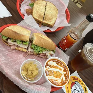 Pepper Jack Club with Mexican Corn Chowder, and the Spicy Pimento BLT