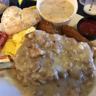 Chicken Fried Steak and Eggs Plate