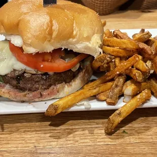 Shrooms and Swiss burger