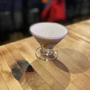 a drink on a table