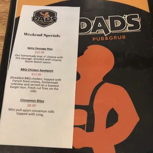 menu