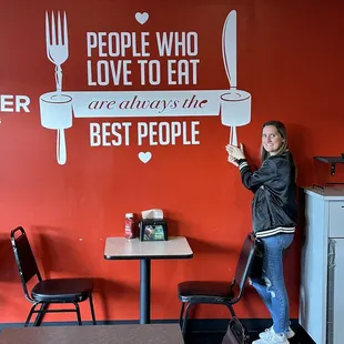Cute wall art! Mom and pop diner feel.
