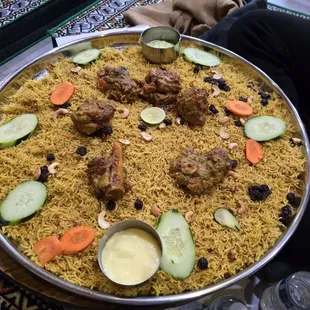 a tray of food