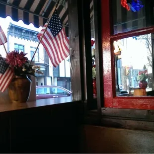 View out the front window.