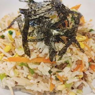 My usual favorite here: #6 Vegetables, Soybean Sprouts &amp; Rice (Kongnamul Bap)