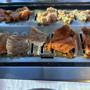 Grill with meat