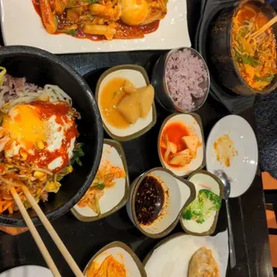 a table full of food