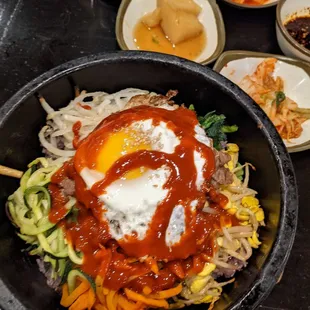 a bowl of food on a table