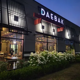 Outside the restaurant