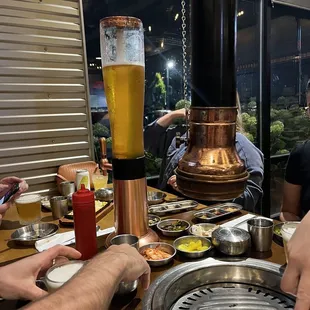 people eating and drinking