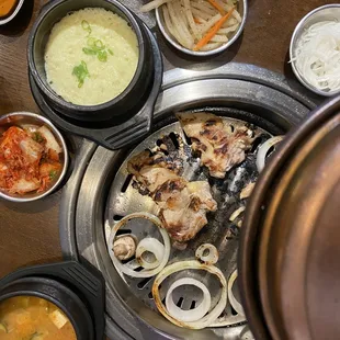 various dishes of food