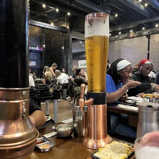 people eating and drinking