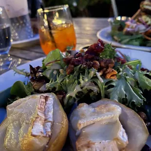 Pear salad and an Aperol spritz.