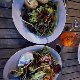 Pear salad and kabobs.