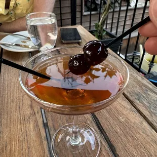 Manhattan with extra cherries