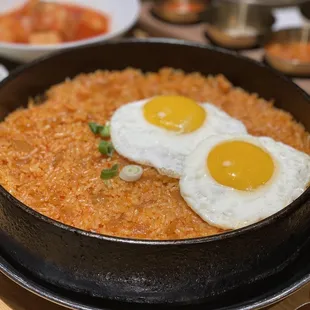 Kkakkdooki Fried Rice (added the sunny side up eggs for extra)