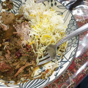 I had lamb shank and saffron rice. Very good.