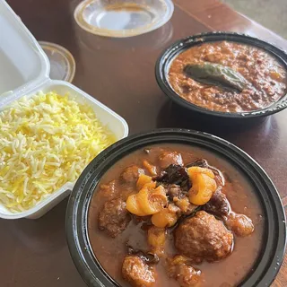 3. Meat Ball Mixed Berries with Saffron Rice