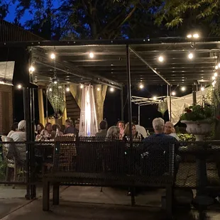 Outdoor dining in their deck.