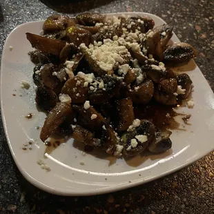 Mushrooms and Feta Cheese