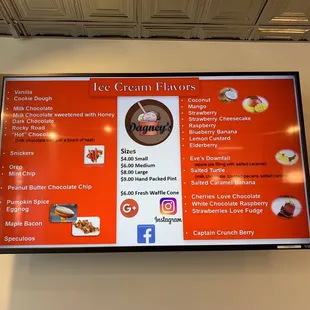 Menu! The have a facebook page so check it out!