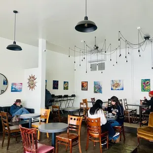 people sitting at tables