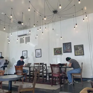 people sitting at tables