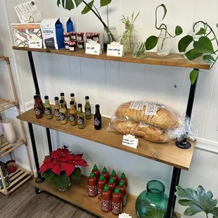 shelves of food and condiments