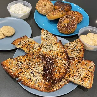 IG: eatswithnc  Piattina (Italian Flat) w/ garlic oil, black &amp; white sesame seeds, honey