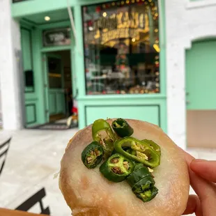 Asiago jalapeño bagel
