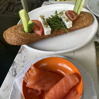 Jerusalem Bagel and Smoked salmon