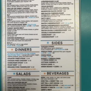 Lunch menu