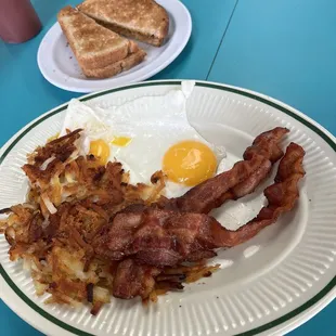 TWO EGG BREAKFAST with bacon