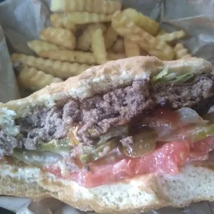 Hamburger well done....