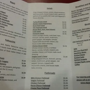 menu