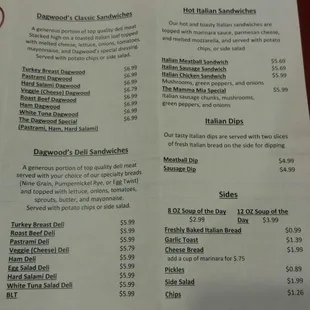 menu