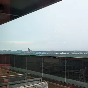 a view of a city from a balcony