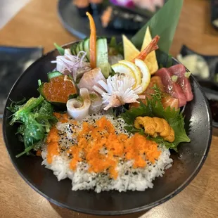 Deluxe chirashi! Came with uni and ikura!