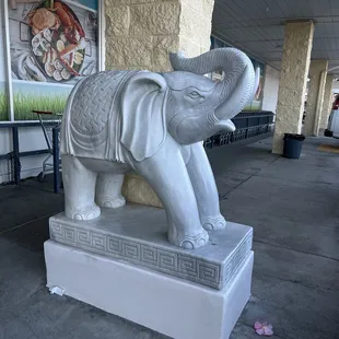 Two elephants greet you as you enter