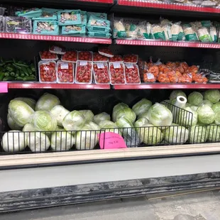a display of vegetables