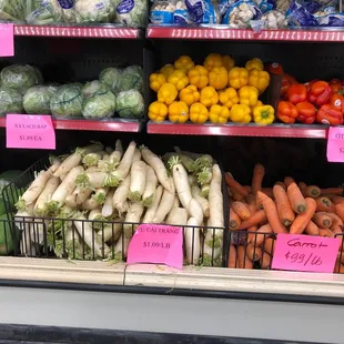 a display of vegetables
