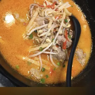 Spicy beef ramen.