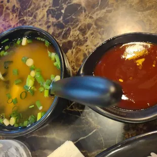 Tofu miso soup with katsu sauce