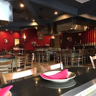 interior, sushi and sashimi